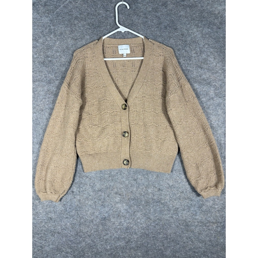 Pink Rose Women's SUPER Soft Sweater‎ Size Large Cardigan